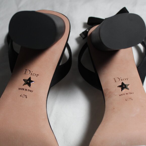 NWOB Christian Dior Sunset Sandals Bow Back Chunk Heels Ankle Strap 40.5 - Picture 8 of 8